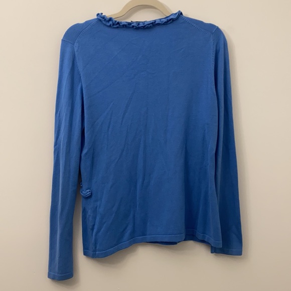J. McLaughlin V-Neck Sweater Top in Blue - Picture 6 of 9